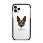 Rat Terrier Personalised Apple iPhone 11 Pro in Silver with Black Impact Case