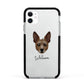 Rat Terrier Personalised Apple iPhone 11 in White with Black Impact Case
