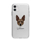 Rat Terrier Personalised Apple iPhone 11 in White with Bumper Case