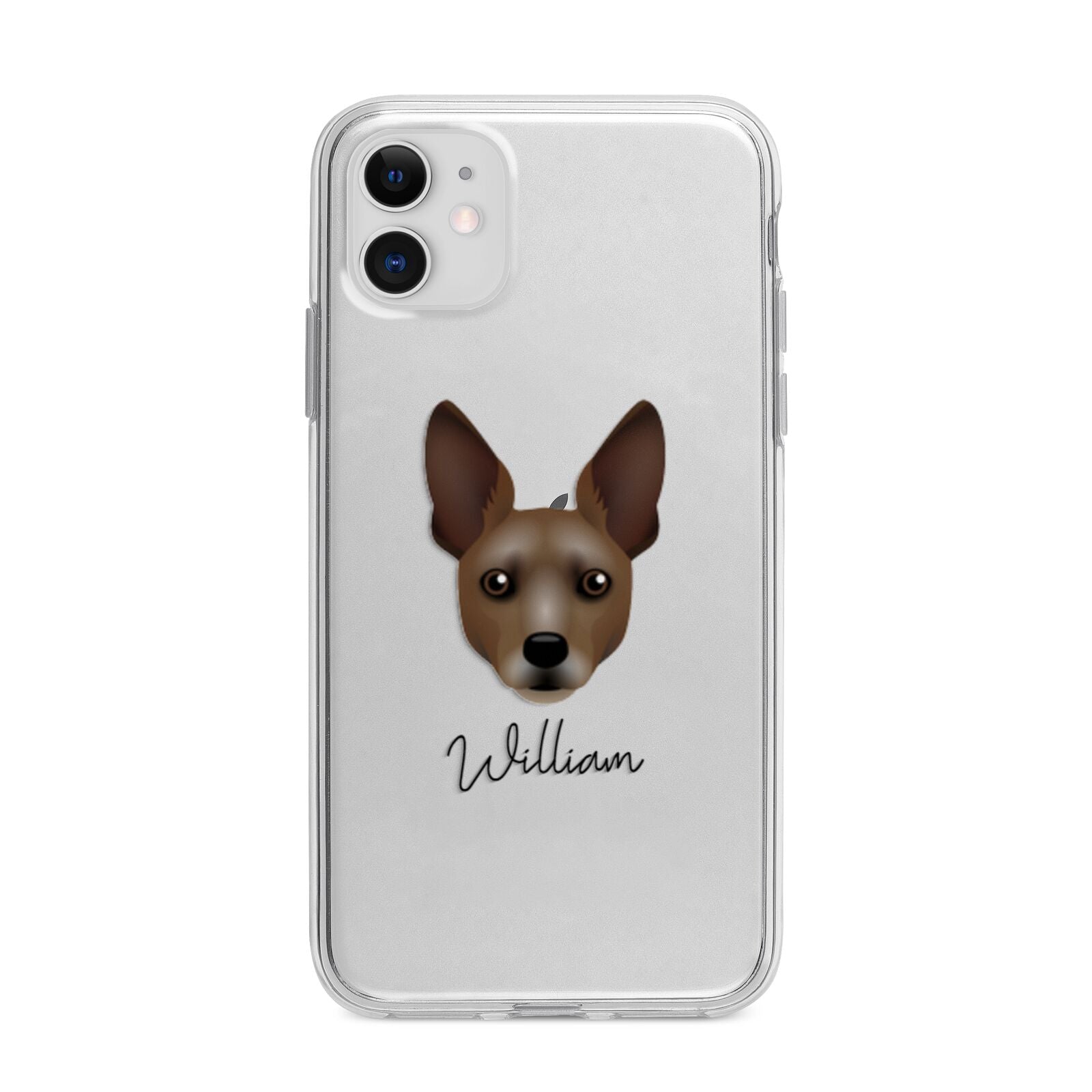 Rat Terrier Personalised Apple iPhone 11 in White with Bumper Case