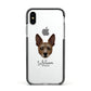 Rat Terrier Personalised Apple iPhone Xs Impact Case Black Edge on Silver Phone