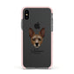 Rat Terrier Personalised Apple iPhone Xs Impact Case Pink Edge on Black Phone