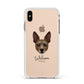 Rat Terrier Personalised Apple iPhone Xs Max Impact Case White Edge on Gold Phone