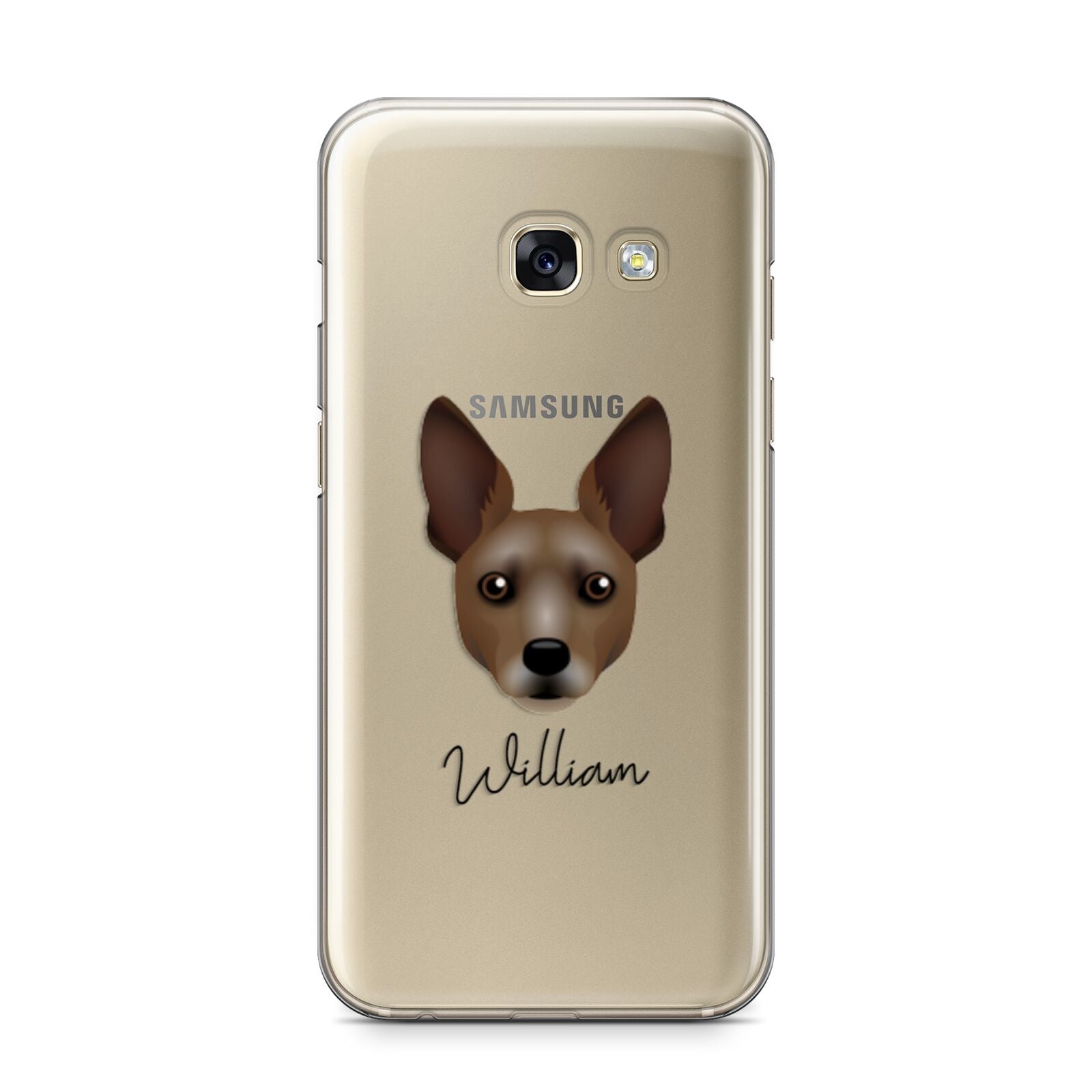 Rat Terrier Personalised Samsung Galaxy A3 2017 Case on gold phone
