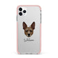 Rat Terrier Personalised iPhone 11 Pro Max Impact Pink Edge Case