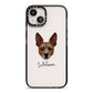 Rat Terrier Personalised iPhone 13 Black Impact Case on Silver phone