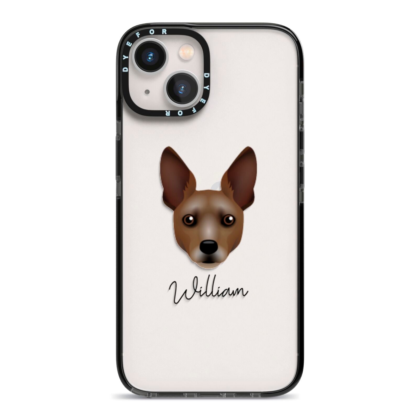 Rat Terrier Personalised iPhone 13 Black Impact Case on Silver phone