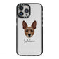 Rat Terrier Personalised iPhone 13 Pro Max Black Impact Case on Silver phone