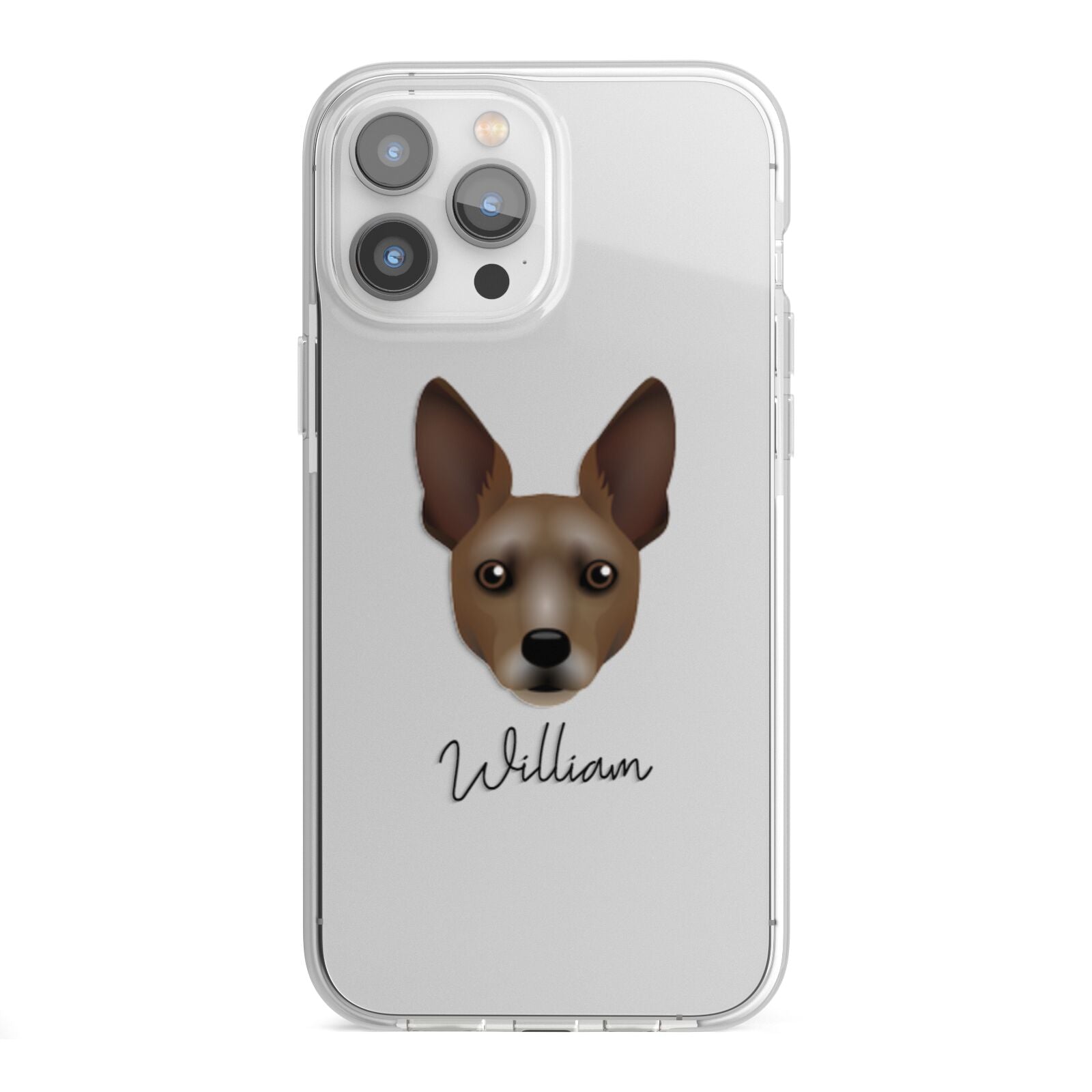 Rat Terrier Personalised iPhone 13 Pro Max TPU Impact Case with White Edges