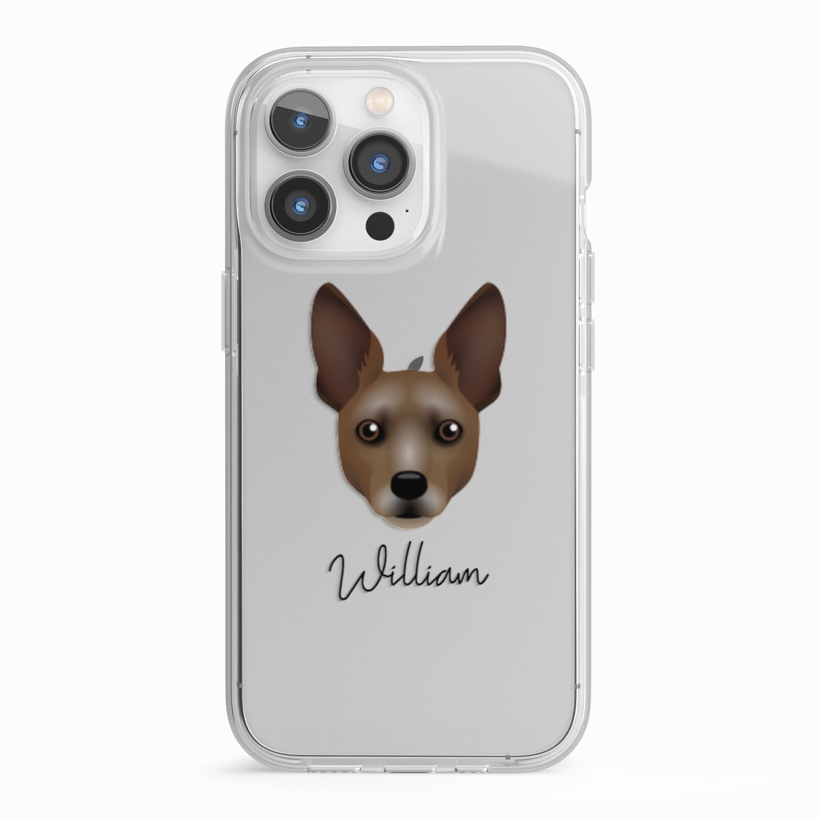 Rat Terrier Personalised iPhone 13 Pro TPU Impact Case with White Edges