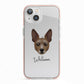 Rat Terrier Personalised iPhone 13 TPU Impact Case with Pink Edges