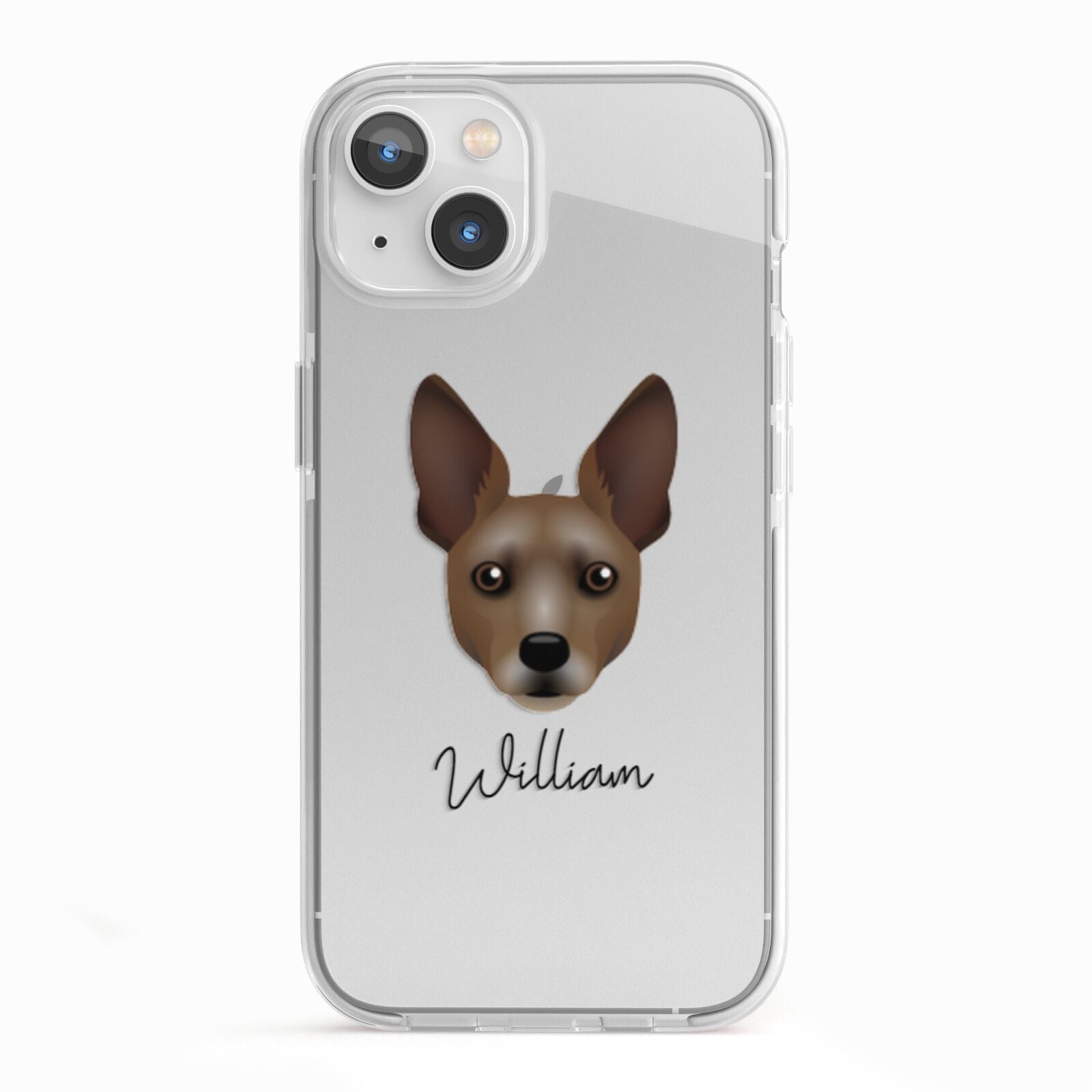 Rat Terrier Personalised iPhone 13 TPU Impact Case with White Edges
