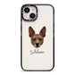 Rat Terrier Personalised iPhone 14 Black Impact Case on Silver phone