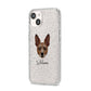 Rat Terrier Personalised iPhone 14 Glitter Tough Case Starlight Angled Image