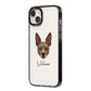 Rat Terrier Personalised iPhone 14 Plus Black Impact Case Side Angle on Silver phone