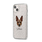 Rat Terrier Personalised iPhone 14 Plus Glitter Tough Case Starlight Angled Image