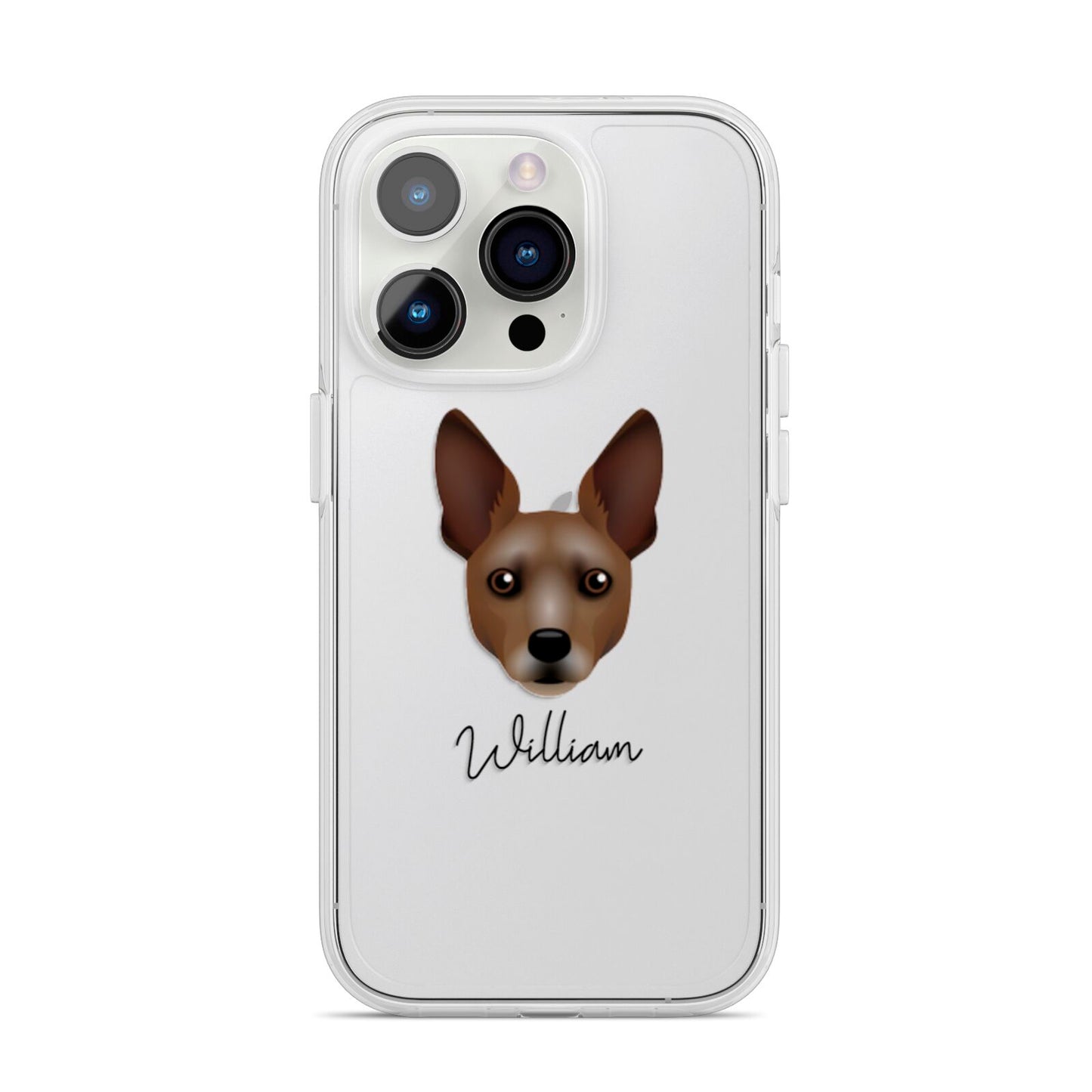 Rat Terrier Personalised iPhone 14 Pro Clear Tough Case Silver