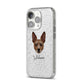 Rat Terrier Personalised iPhone 14 Pro Glitter Tough Case Silver Angled Image