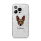 Rat Terrier Personalised iPhone 14 Pro Glitter Tough Case Silver