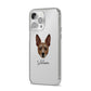 Rat Terrier Personalised iPhone 14 Pro Max Clear Tough Case Silver Angled Image
