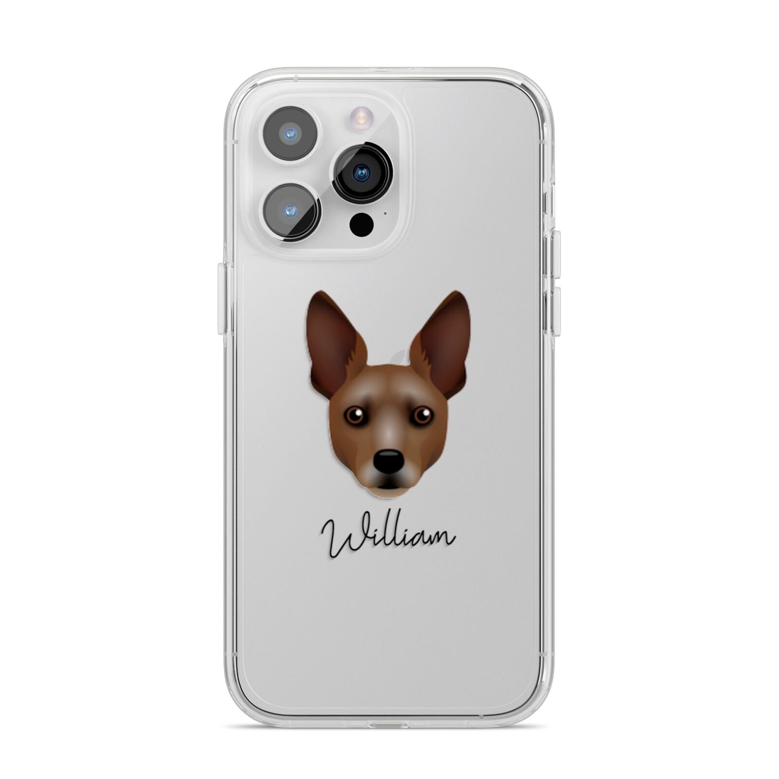 Rat Terrier Personalised iPhone 14 Pro Max Clear Tough Case Silver