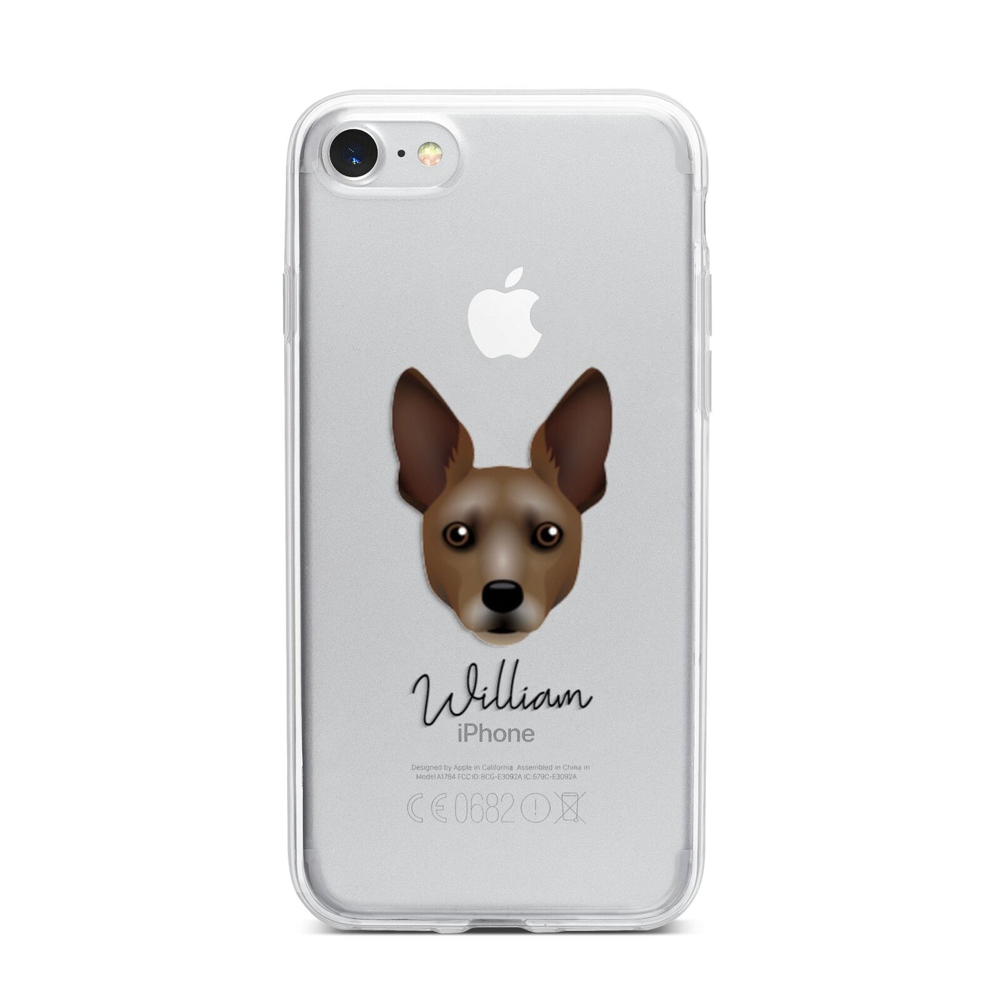 Rat Terrier Personalised iPhone 7 Bumper Case on Silver iPhone