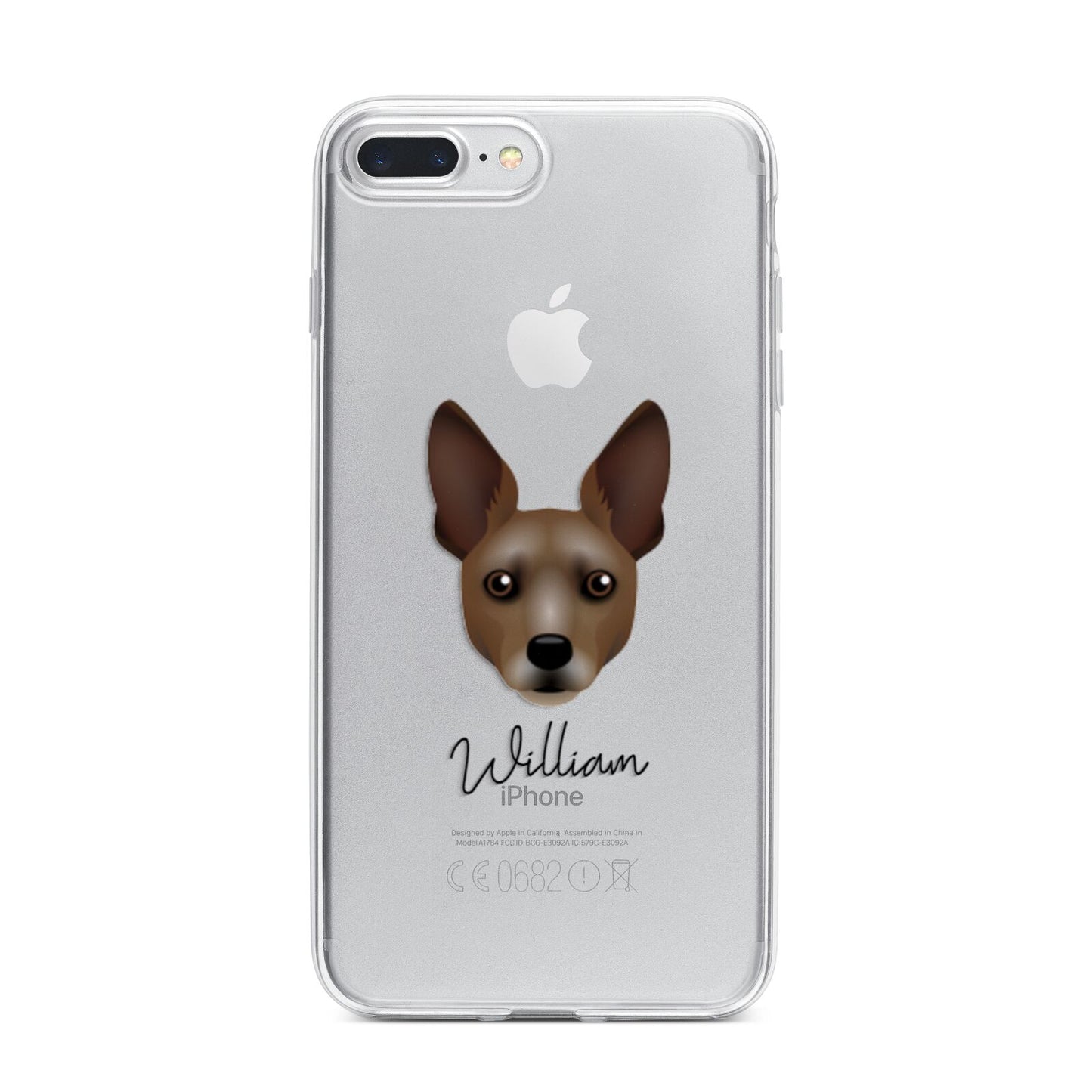 Rat Terrier Personalised iPhone 7 Plus Bumper Case on Silver iPhone