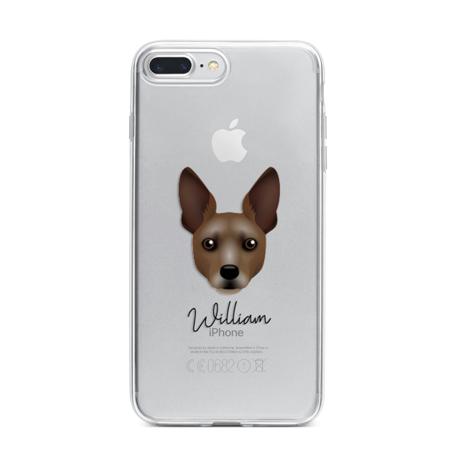 Rat Terrier Personalised iPhone 7 Plus Bumper Case on Silver iPhone