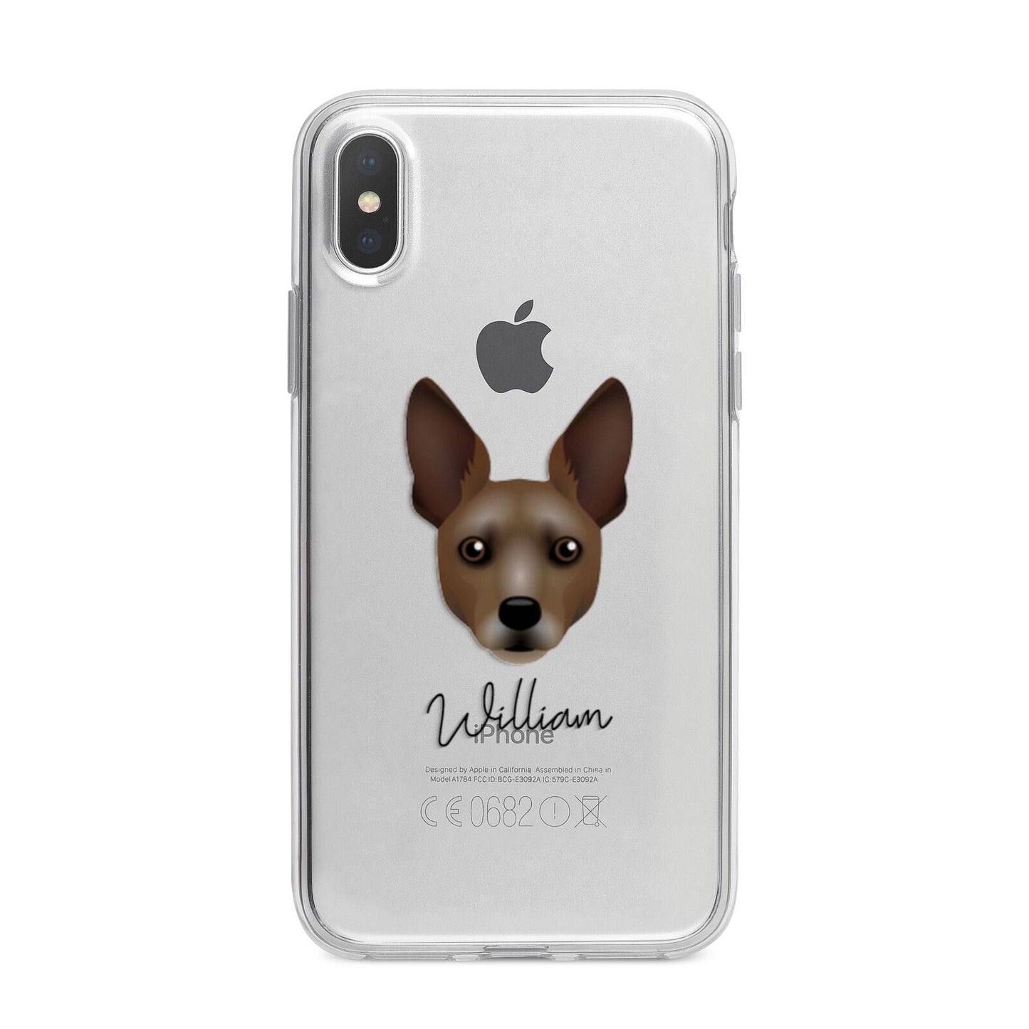 Rat Terrier Personalised iPhone X Bumper Case on Silver iPhone Alternative Image 1