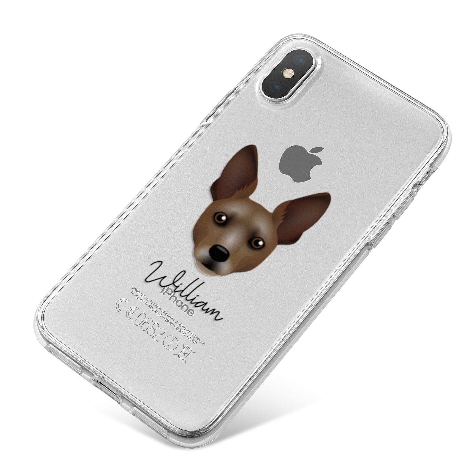 Rat Terrier Personalised iPhone X Bumper Case on Silver iPhone