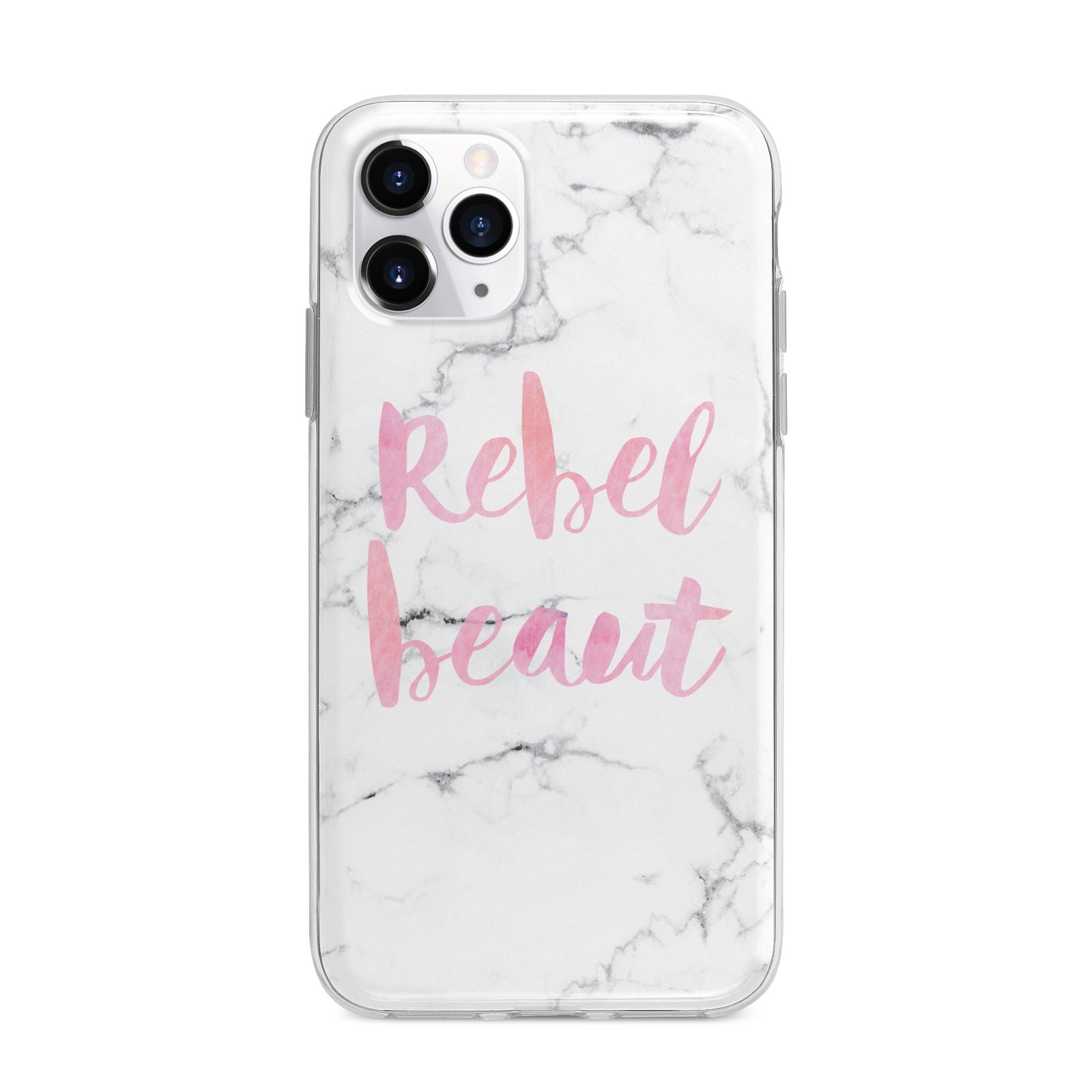 Rebel Heart Grey Marble Effect Apple iPhone 11 Pro Max in Silver with Bumper Case