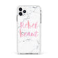 Rebel Heart Grey Marble Effect Apple iPhone 11 Pro Max in Silver with White Impact Case