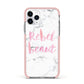 Rebel Heart Grey Marble Effect Apple iPhone 11 Pro in Silver with Pink Impact Case