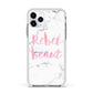 Rebel Heart Grey Marble Effect Apple iPhone 11 Pro in Silver with White Impact Case