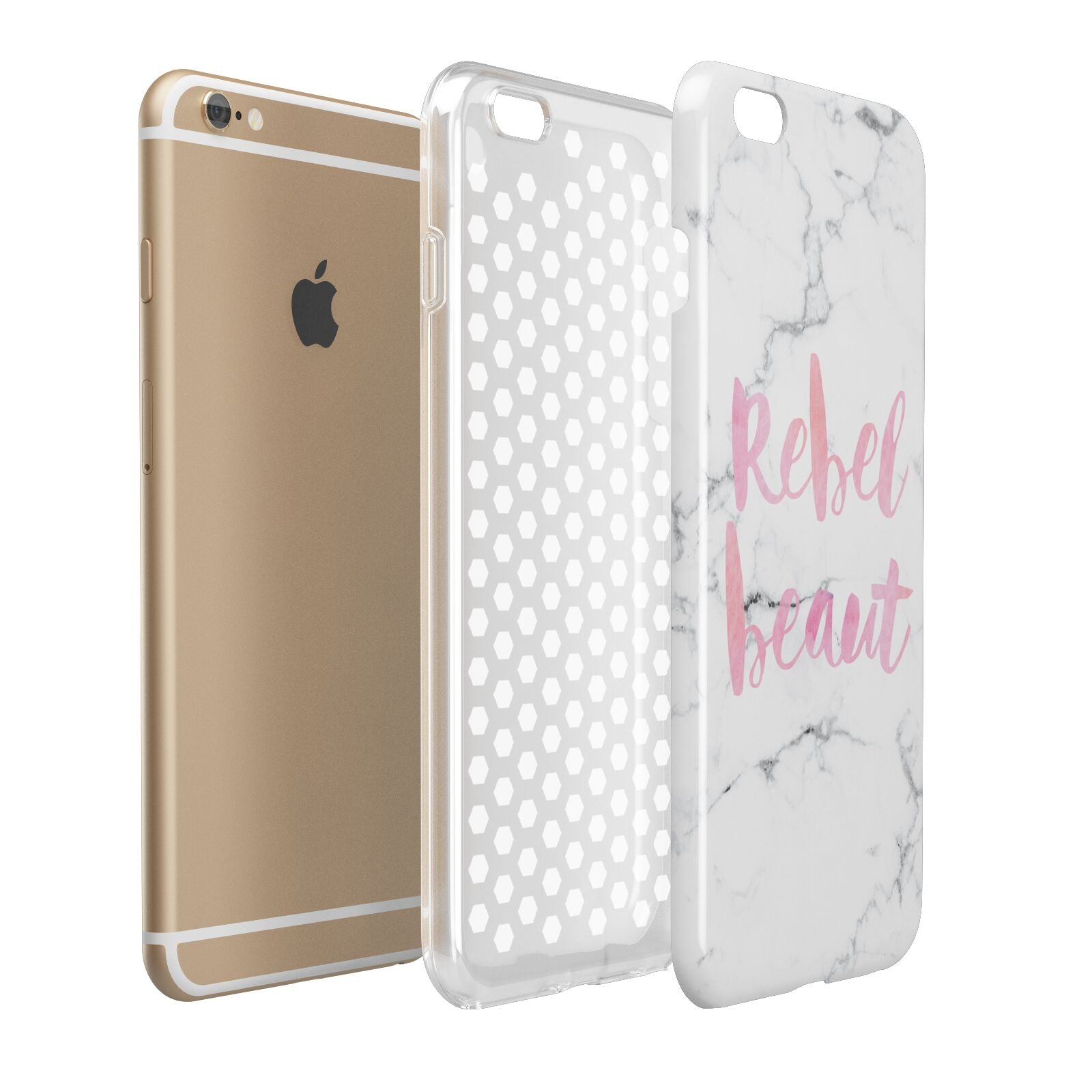 Rebel Heart Grey Marble Effect Apple iPhone 6 Plus 3D Tough Case Expand Detail Image