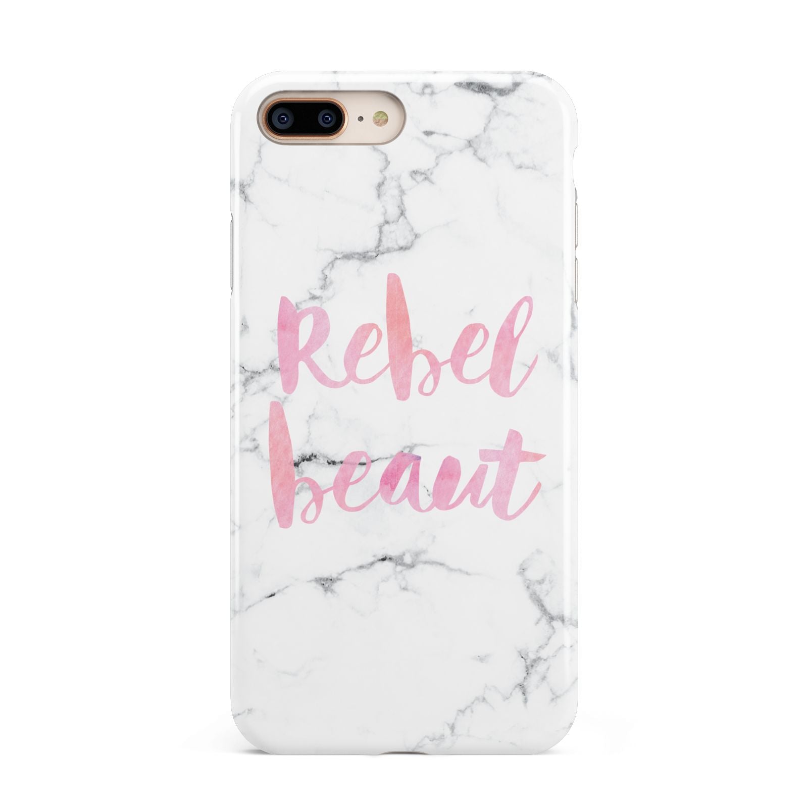 Rebel Heart Grey Marble Effect Apple iPhone 7 8 Plus 3D Tough Case