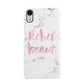 Rebel Heart Grey Marble Effect Apple iPhone XR White 3D Snap Case