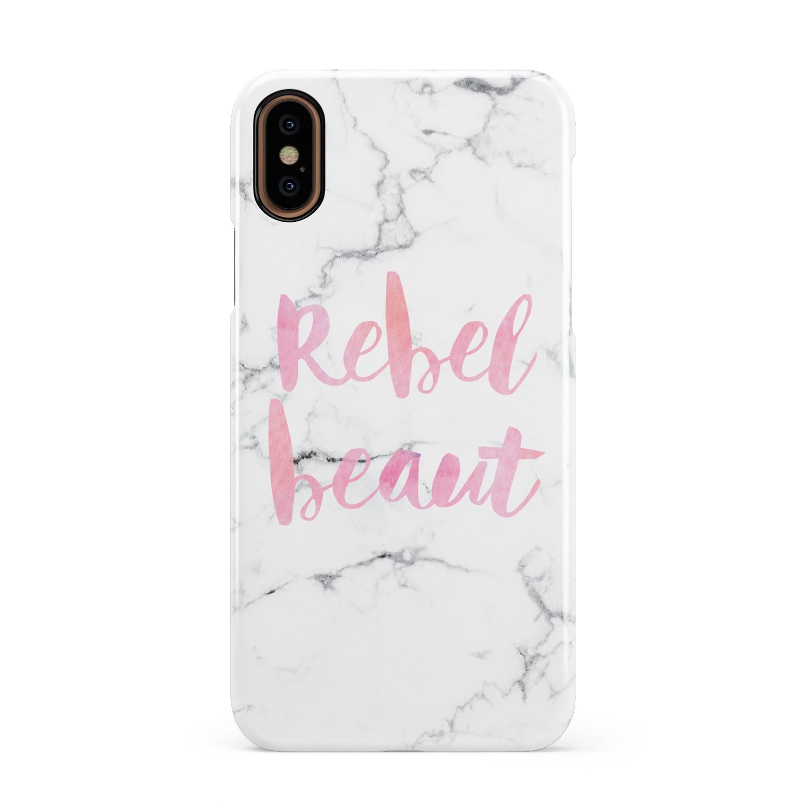 Rebel Heart Grey Marble Effect Apple iPhone XS 3D Snap Case