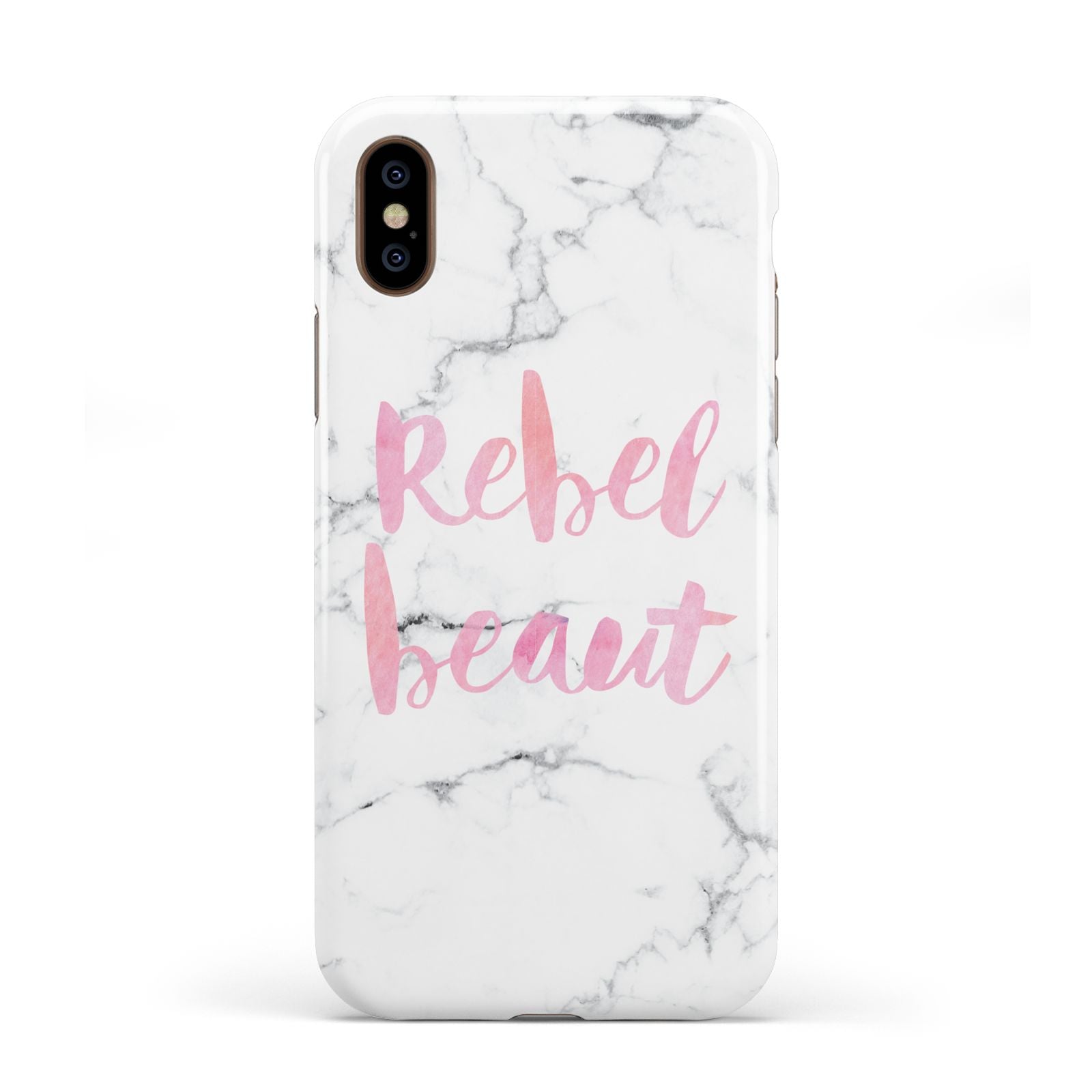 Rebel Heart Grey Marble Effect Apple iPhone XS 3D Tough