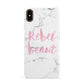 Rebel Heart Grey Marble Effect Apple iPhone Xs Max 3D Snap Case