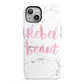 Rebel Heart Grey Marble Effect iPhone 13 Full Wrap 3D Tough Case