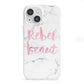 Rebel Heart Grey Marble Effect iPhone 13 Mini Clear Bumper Case