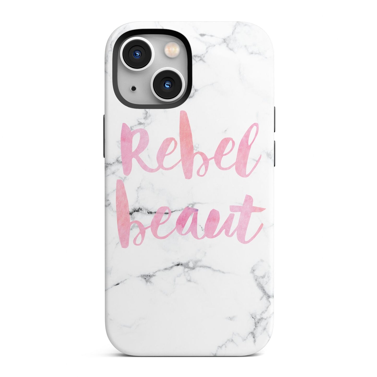 Rebel Heart Grey Marble Effect iPhone 13 Mini Full Wrap 3D Tough Case