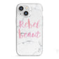 Rebel Heart Grey Marble Effect iPhone 13 Mini TPU Impact Case with White Edges