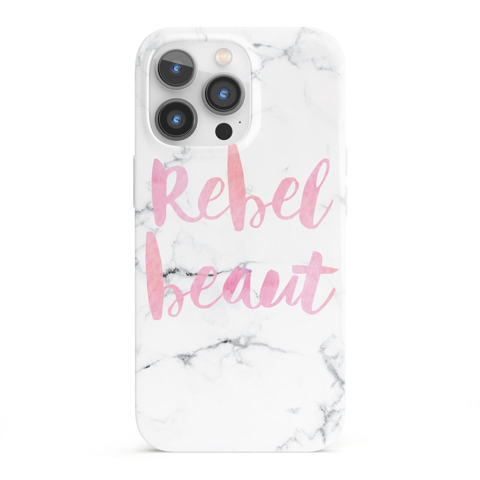 Rebel Heart Grey Marble Effect iPhone 13 Pro Full Wrap 3D Snap Case
