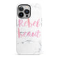 Rebel Heart Grey Marble Effect iPhone 13 Pro Full Wrap 3D Tough Case
