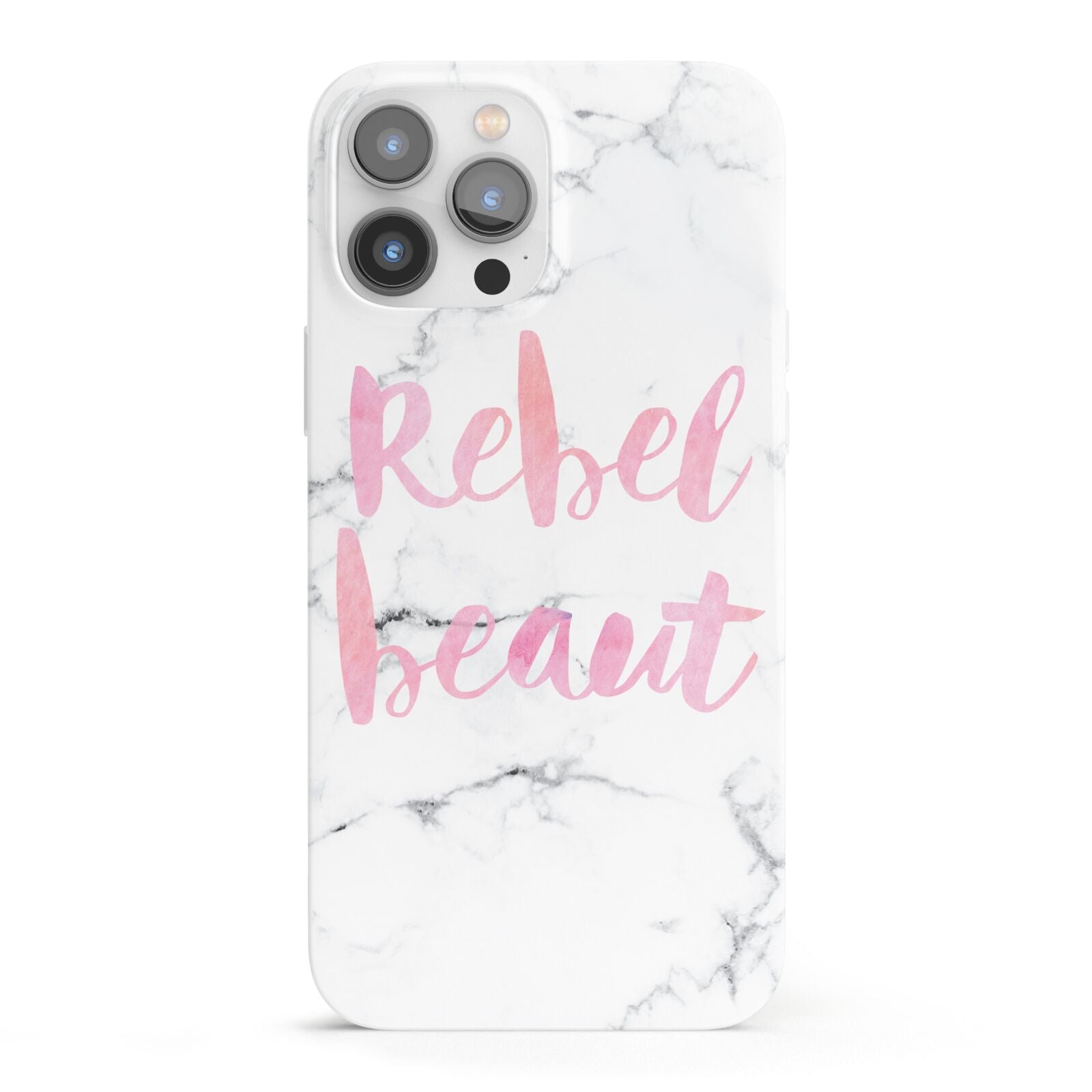 Rebel Heart Grey Marble Effect iPhone 13 Pro Max Full Wrap 3D Snap Case