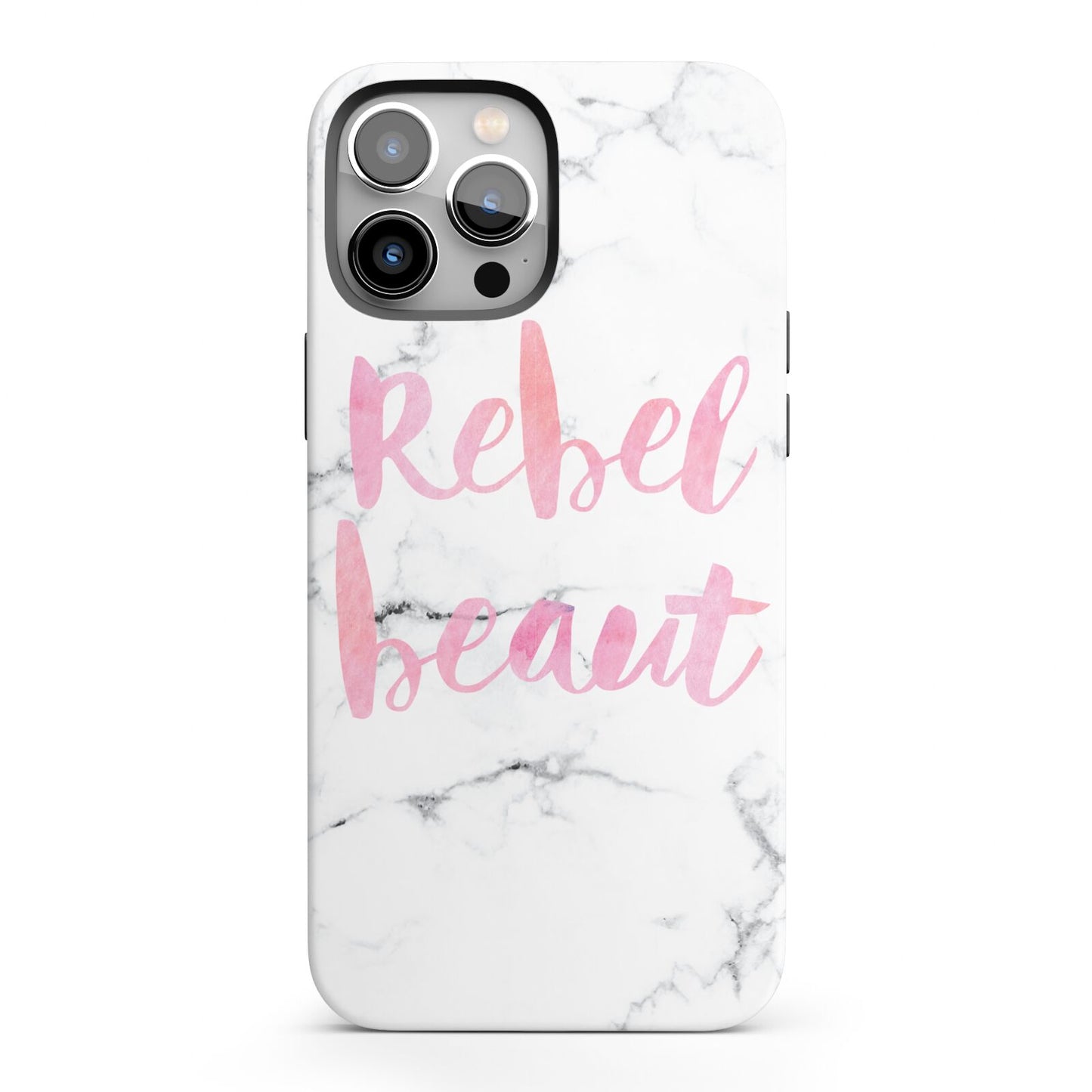 Rebel Heart Grey Marble Effect iPhone 13 Pro Max Full Wrap 3D Tough Case