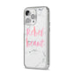 Rebel Heart Grey Marble Effect iPhone 14 Pro Max Clear Tough Case Silver Angled Image