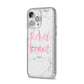 Rebel Heart Grey Marble Effect iPhone 14 Pro Max Glitter Tough Case Silver Angled Image